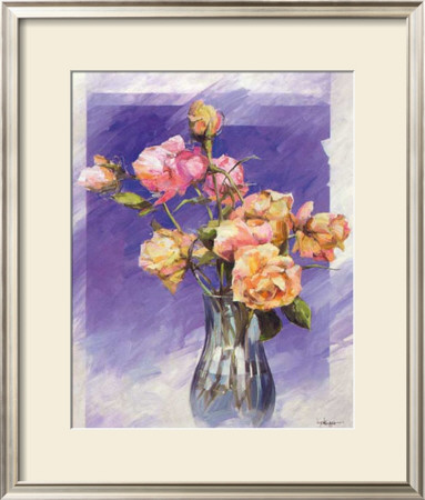 Roses With A Blue Vase by I. Kupper Pricing Limited Edition Print image