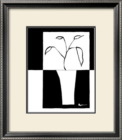 Minimalist Leaf In Vase Ii by Jennifer Goldberger Pricing Limited Edition Print image