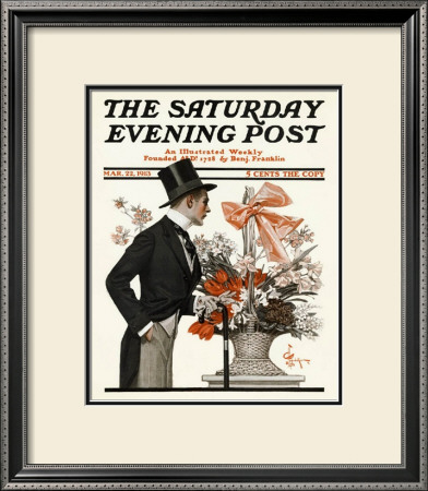 Man And Basket Of Easter Flowers, C.1913 by Joseph Christian Leyendecker Pricing Limited Edition Print image