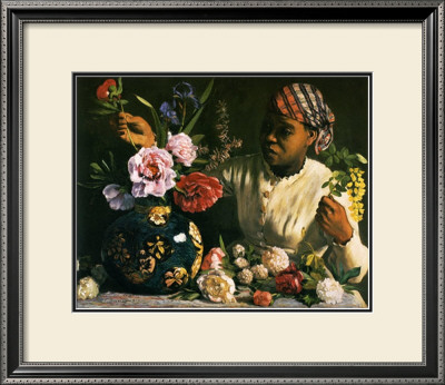 La Negresse Aux Pivoines, 1870 by Frederic Bazille Pricing Limited Edition Print image