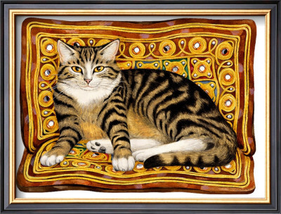 Tabby Cat On Cushion by Gale Pitt Pricing Limited Edition Print image