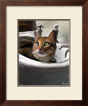 Orange Cat In The Sink by Robert Mcclintock Pricing Limited Edition Print image