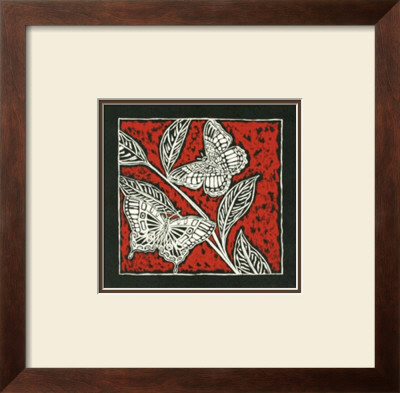 Butterfly Woodblock In Red I by Chariklia Zarris Pricing Limited Edition Print image
