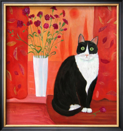 Cat With Carnations by Mary Stubberfield Pricing Limited Edition Print image