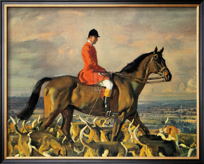 Portrait Of Major T. Bouch With The Belvoir Hounds by Sir Alfred Munnings Pricing Limited Edition Print image