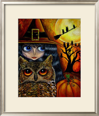 Halloween Owl Witch by Blonde Blythe Pricing Limited Edition Print image