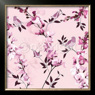 Pink Blossom Birds by Kate Knight Pricing Limited Edition Print image
