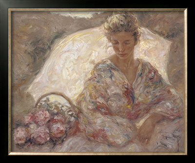 Sentada Con La Sombrilla by Jose Royo Pricing Limited Edition Print image