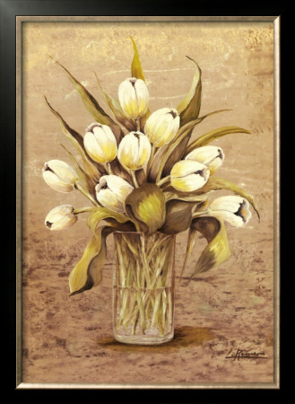 White Tulips In Crystal by L. Romero Pricing Limited Edition Print image