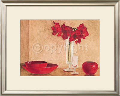Vase And Bowls With Amaryllis by Ina Van Toor Pricing Limited Edition Print image