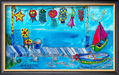 Summer Boat Dock Party by Deborah Cavenaugh Pricing Limited Edition Print image