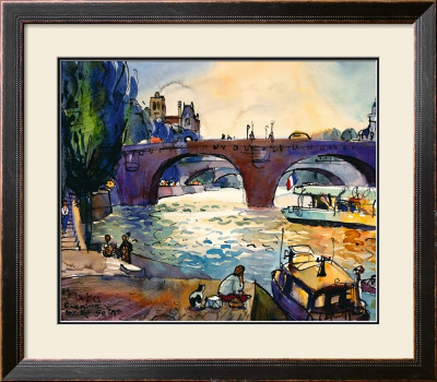Evening By The Seine by Michael Leu Pricing Limited Edition Print image