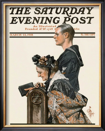 Sailor And Mother In Church, C.1918 by Joseph Christian Leyendecker Pricing Limited Edition Print image