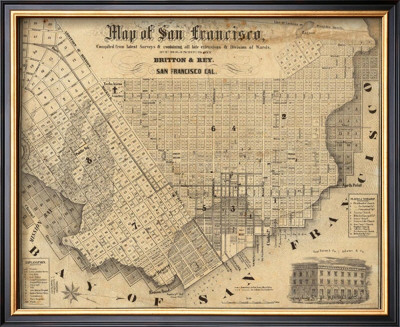 Map Of San Francisco, C.1852 by Britton & Rey Pricing Limited Edition Print image