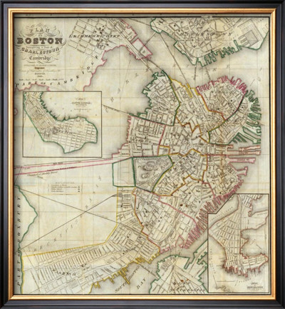 Plan Of Boston Comprising A Part Of Charlestown And Cambridge, C.1846 by George G. Smith Pricing Limited Edition Print image