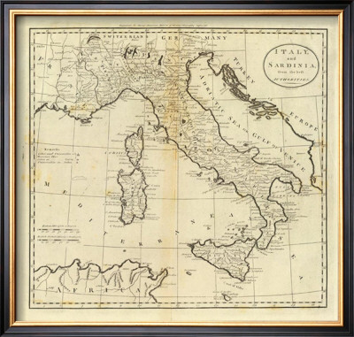 Italy And Sardinia, C.1796 by Mathew Carey Pricing Limited Edition Print image