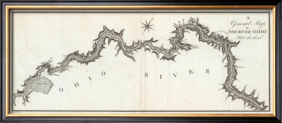 General Map Of The River Ohio, Plate 3, C.1796 by George Henri Victor Collot Pricing Limited Edition Print image