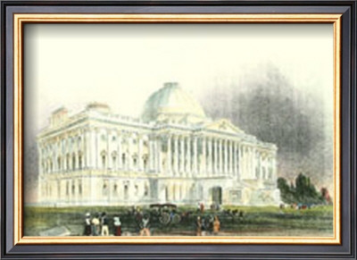 Washington D.C., Capital Front, 1839 by William Henry Bartlett Pricing Limited Edition Print image