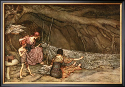 Sewing Curtains by Arthur Rackham Pricing Limited Edition Print image