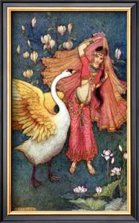 Damayanti And The Swan by Warwick Goble Pricing Limited Edition Print image