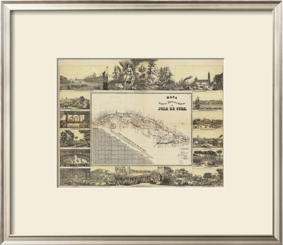 Mapa Historico Pintoresca Moderno De Al Isla De Cuba, C.1853 by B. & C. May Pricing Limited Edition Print image