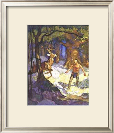 Uncas Slays A Deer by Newell Convers Wyeth Pricing Limited Edition Print image