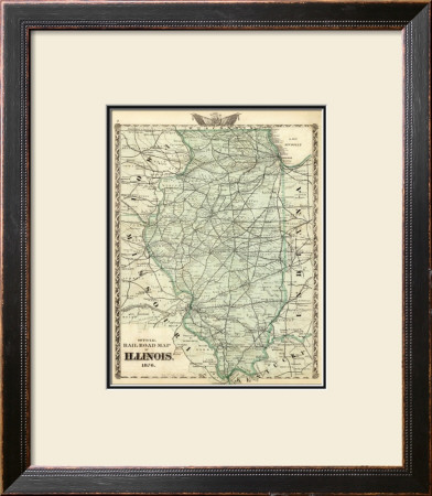 Official Railroad Map Of The State Of Illinois, C.1876 by Warner & Beers Pricing Limited Edition Print image