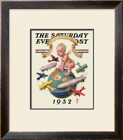 New Year's Baby, C.1932: Airships Circling by Joseph Christian Leyendecker Pricing Limited Edition Print image