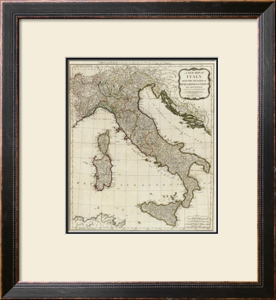 New Map Of Italy With The Islands Of Sicily, Sardinia And Corsica, C.1790 by Thomas Kitchin Pricing Limited Edition Print image