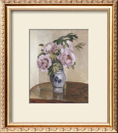 Bouquet Of Pink Peonies, 1873 by Camille Pissarro Pricing Limited Edition Print image