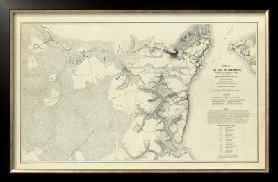 Civil War: Official Plan Of The Siege Of Yorktown Virginia, C.1862 by Henry L. Abbot Pricing Limited Edition Print image