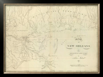 Map Of New Orleans And Adjacent Country, C.1824 by John Melish Pricing Limited Edition Print image