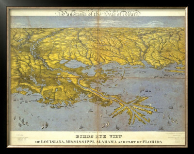 Louisiana, Mississippi, Alabama And Part Of Florida, C.1861 by John Bachmann Pricing Limited Edition Print image