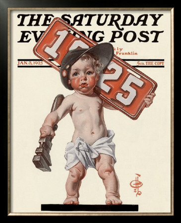 New Year's Baby, C.1925: The Industrial Worker by Joseph Christian Leyendecker Pricing Limited Edition Print image