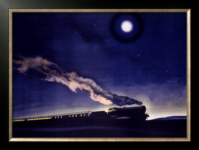 Lms Railway Night Train Scotland by Norman Wilkinson Pricing Limited Edition Print image