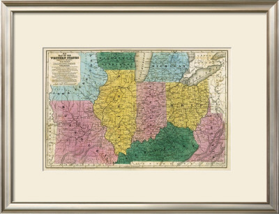 Map Of The Western States, C.1839 by Samuel Augustus Mitchell Pricing Limited Edition Print image