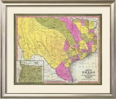Map Of Texas, C.1846 by Samuel Augustus Mitchell Pricing Limited Edition Print image