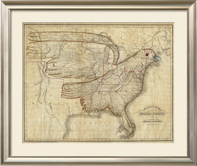 Eagle Map Of The United States, C.1833 by Joseph And James Churchman Pricing Limited Edition Print image