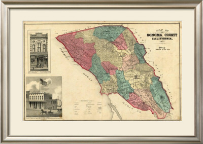 Map Of Sonoma County California, C.1877 by Thos. H. Thompson Pricing Limited Edition Print image