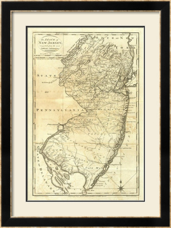 State Of New Jersey, C.1795 by Mathew Carey Pricing Limited Edition Print image