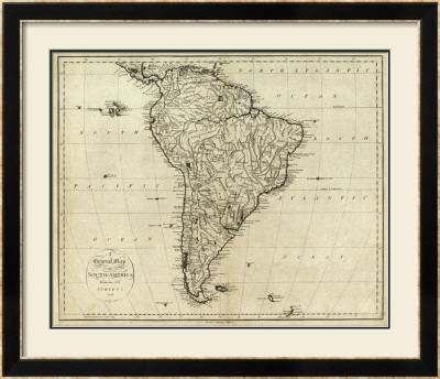 Map Of South America, C.1796 by John Reid Pricing Limited Edition Print image