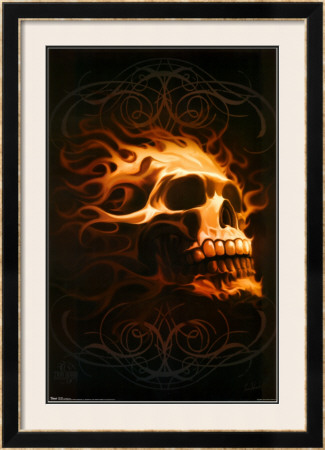 Flaming Skull by Tom Wood Pricing Limited Edition Print image