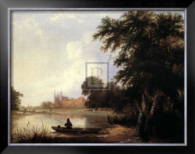 Fishing On The River Thames Near Eton by Thomas Creswick Pricing Limited Edition Print image