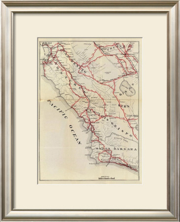 California: San Benito, Fresno, Monterey, San Luis Obispo, Kings, Kern, And Santa Barbara, C.1896 by George W. Blum Pricing Limited Edition Print image