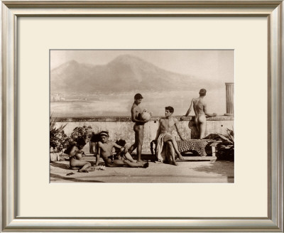 Neopolitan Youths On A Terrace by Freiherr Wilhelm Von Gloeden Pricing Limited Edition Print image