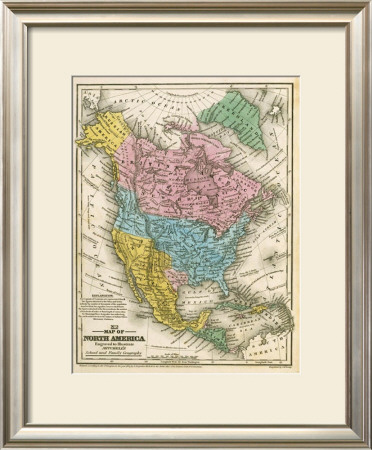 Map Of North America, C.1839 by Samuel Augustus Mitchell Pricing Limited Edition Print image