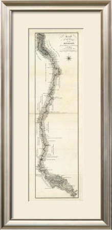 Map Of The Course Of The Mississippi From The Missouri, C.1796 by George Henri Victor Collot Pricing Limited Edition Print image