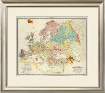 Geological Map Of Europe, C.1856 by Sir Roderick Impey Murchison Pricing Limited Edition Print image