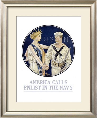 America Calls/Enlist In The Navy by Joseph Christian Leyendecker Pricing Limited Edition Print image