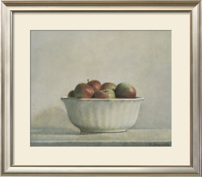 Mcintosh Apples In A White Bowl, 1981 by Elsie Manville Pricing Limited Edition Print image
